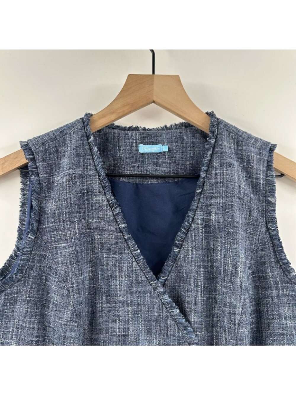 J Mclaughlin Womens Pia Dress Sz 6 Sleeveless Tweed Double Breasted Knee Modest - Picture 11 of 14